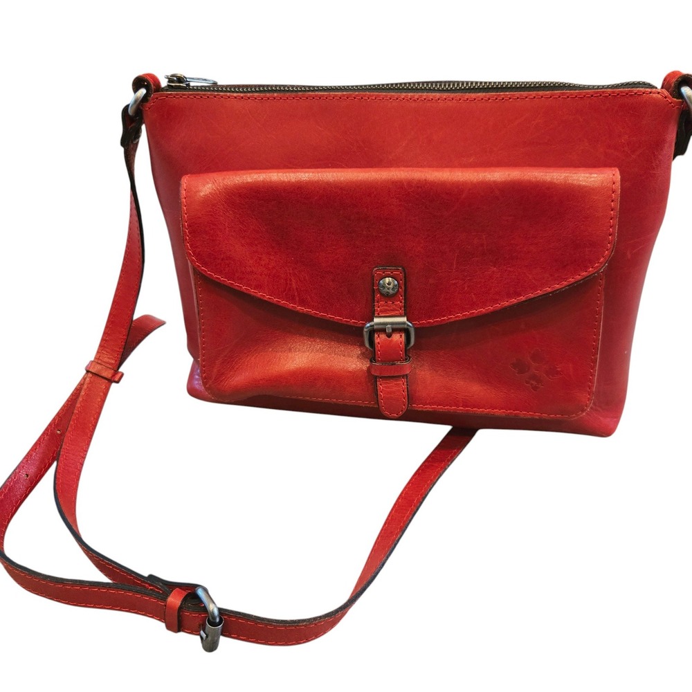 Patricia Nash Crossbody Bag Avelino Red Leather Buckle Flap Shoulder Bag Boho